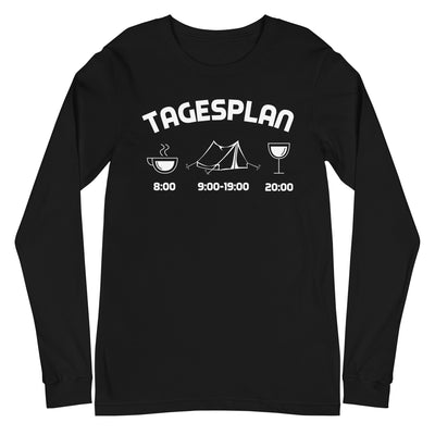 Tagesplan 1 - - Unisex Long Sleeve Tee | Bella + Canvas 3501 camping xxx yyy zzz Black