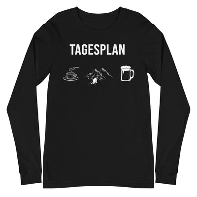 Tagesplan_Kaffee,_Ski_und_Bier_-_(SK) - Unisex Long Sleeve Tee | Bella + Canvas 3501 xxx yyy zzz Black