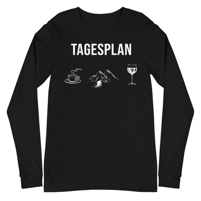 Tagesplan_Kaffee,_Ski_und_Wein_-_(SK) - Unisex Long Sleeve Tee | Bella + Canvas 3501 xxx yyy zzz Black