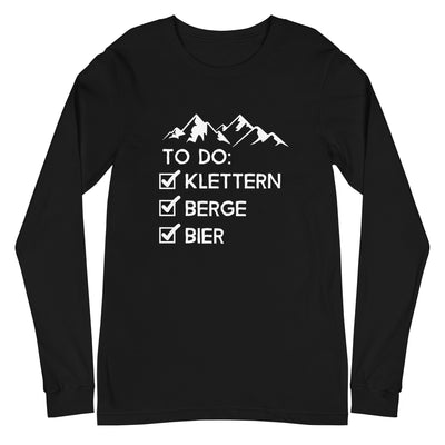 To_Do_Liste_-_Klettern,_Berge,_Bier_-_(K) - Unisex Long Sleeve Tee | Bella + Canvas 3501 xxx yyy zzz Black