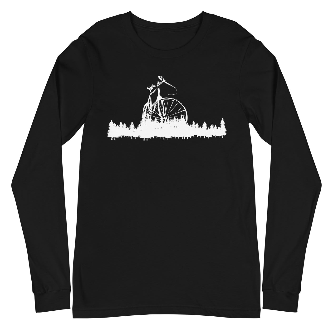 Bäume - Radfahren - (F) (4) - Unisex Long Sleeve Tee | Bella + Canvas 3501 xxx yyy zzz Black