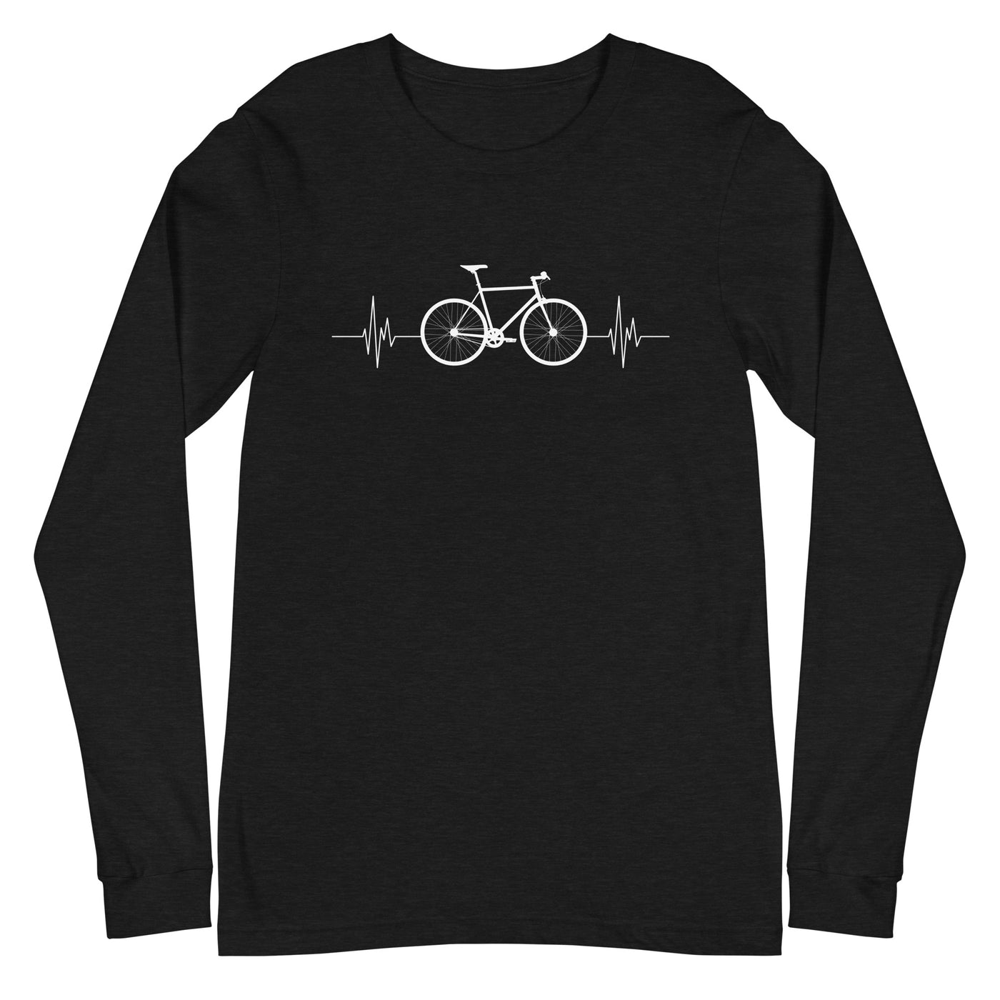 Fahrrad Herzschlag - Longsleeve (Unisex) fahrrad mountainbike Black Heather