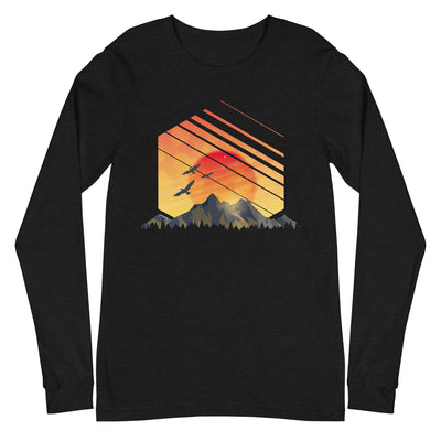 Sonnenaufgang Alpen - Longsleeve (Unisex) berge Black Heather