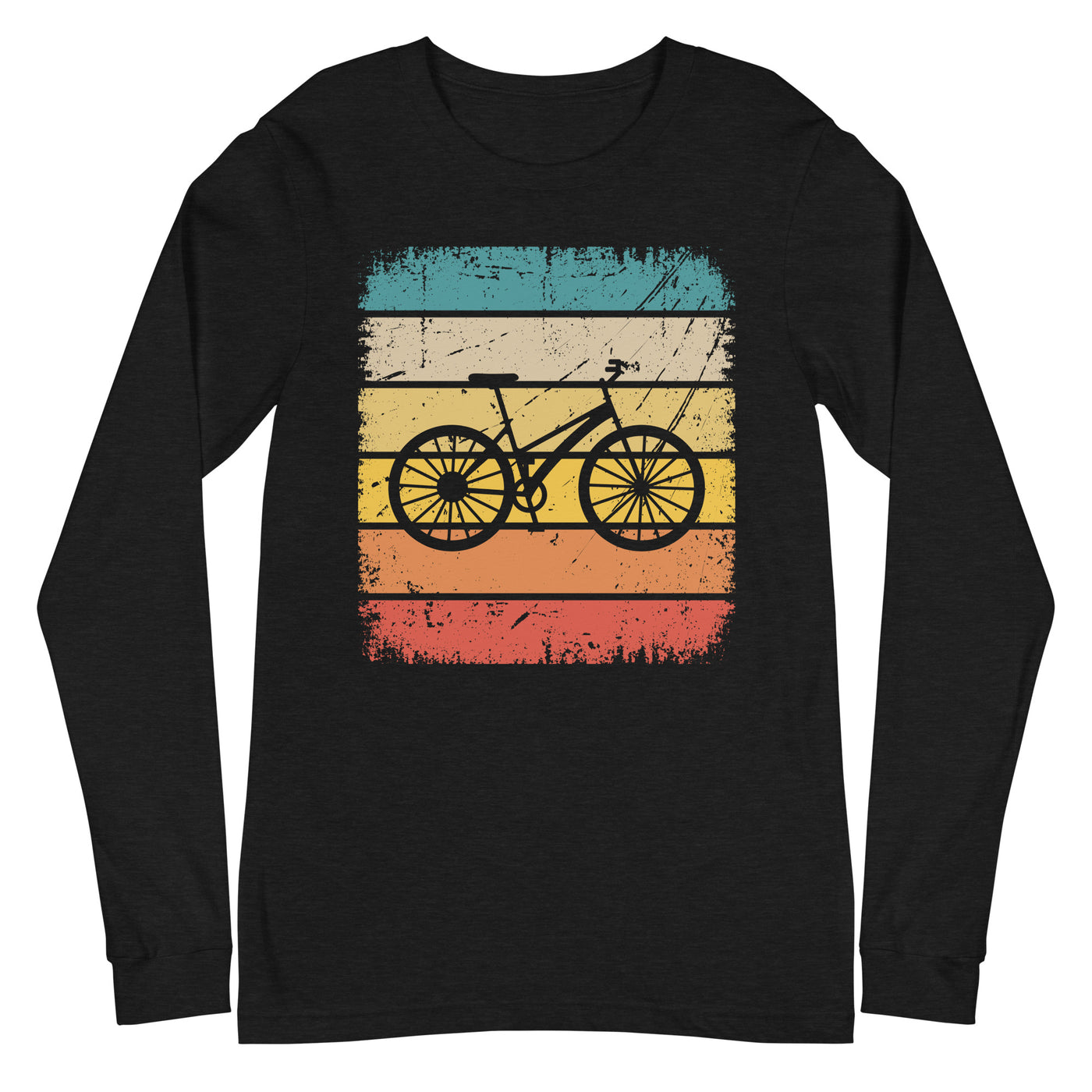 Vintage Square and Cycling - Longsleeve (Unisex) fahrrad Black Heather