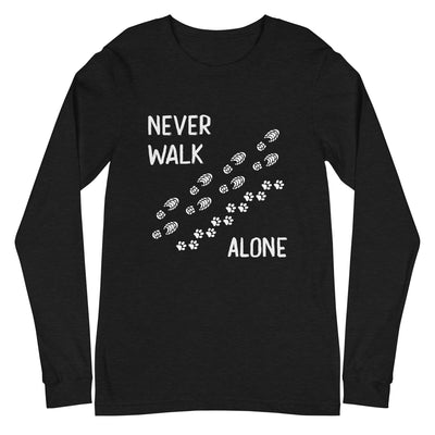 Never walk alone - Longsleeve (Unisex) wandern Black Heather