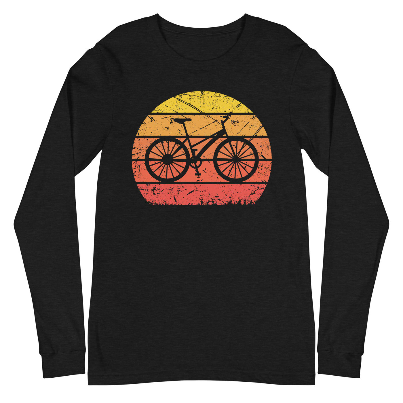 Vintage Sun and Cycling - Longsleeve (Unisex) fahrrad Black Heather