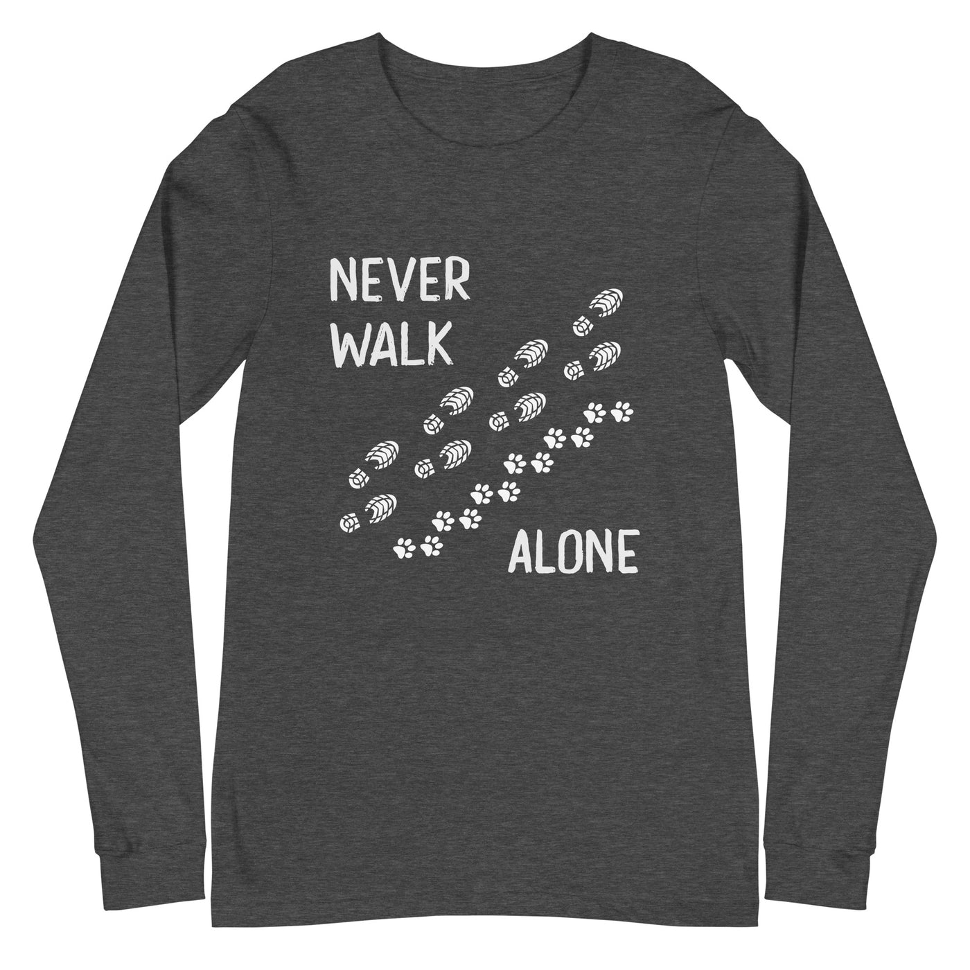 Never walk alone - Longsleeve (Unisex) wandern xxx yyy zzz Dark Grey Heather