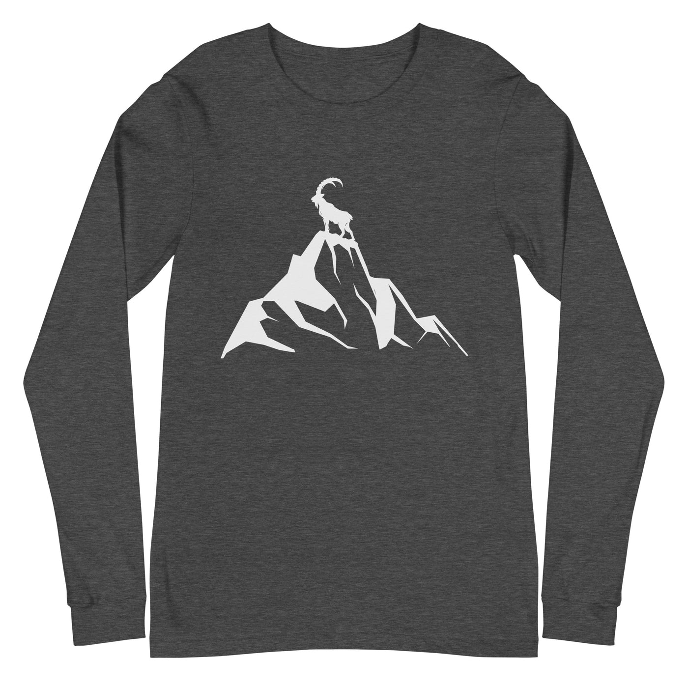 Steinbock am Berg - Longsleeve (Unisex) berge wandern xxx yyy zzz Dark Grey Heather