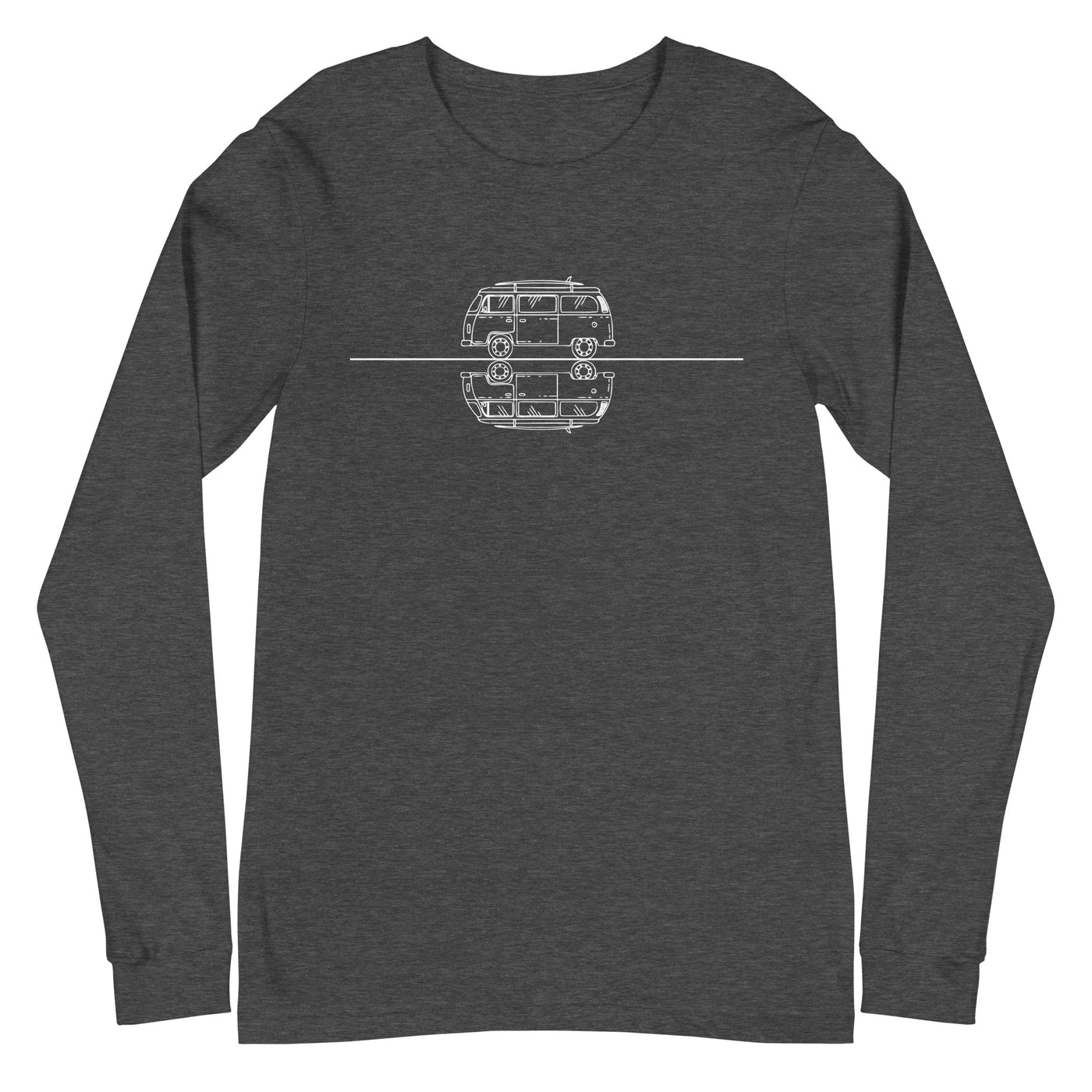 Gerade_Linie_-_Camping_Van_-_(C)_(2) - Unisex Long Sleeve Tee | Bella + Canvas 3501 camping xxx yyy zzz Dark Grey Heather