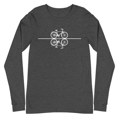 Gerade_Linie_-_Radfahren_-_(F) - Longsleeve (Unisex) fahrrad xxx yyy zzz Dark Grey Heather