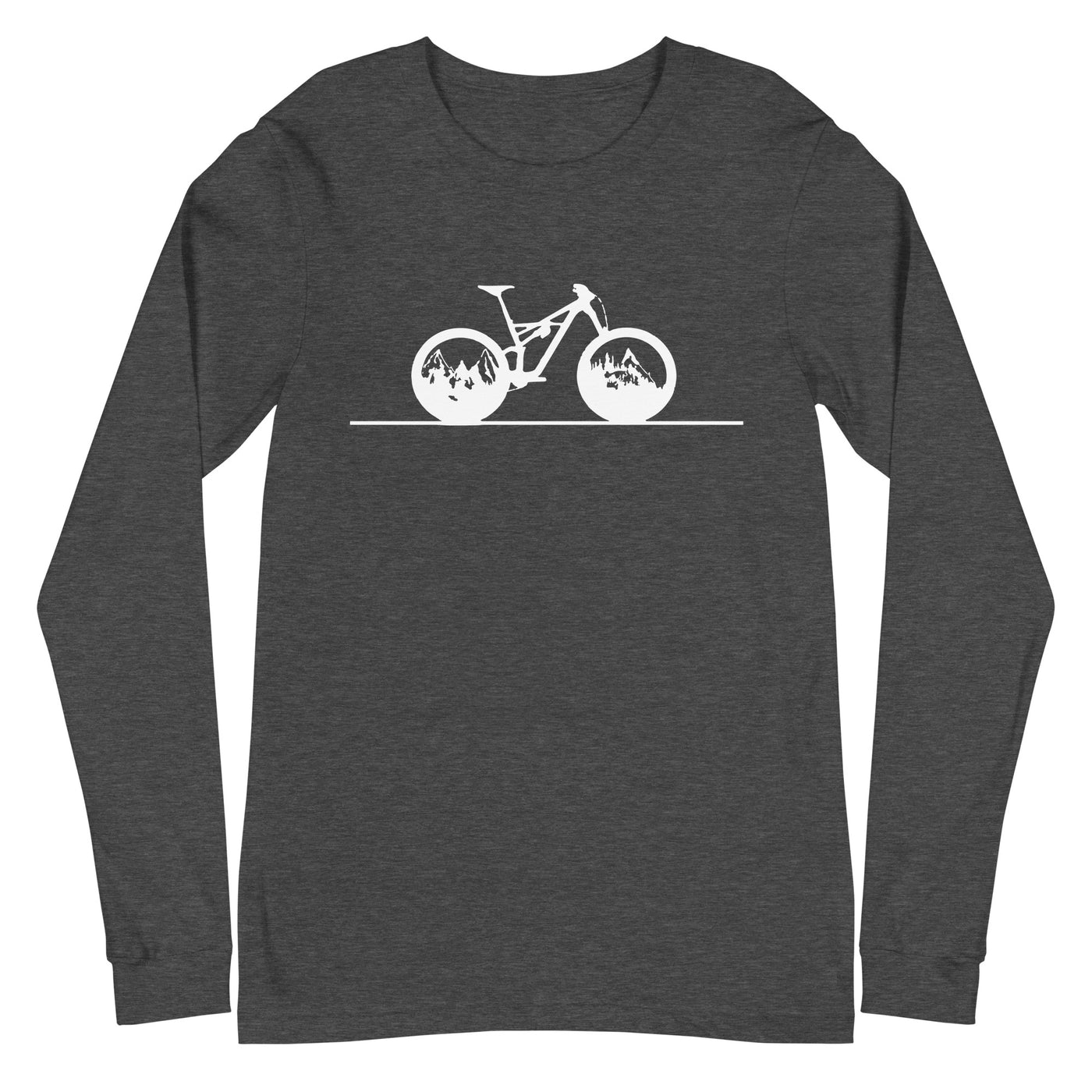 Gerade_Linie_-_Berge_-_Radfahren_-_(F)_(2) - Longsleeve (Unisex) xxx yyy zzz Dark Grey Heather