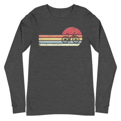 Sonne und Retro Linies - Radfahren - (F) - Unisex Long Sleeve Tee | Bella + Canvas 3501 xxx yyy zzz Dark Grey Heather