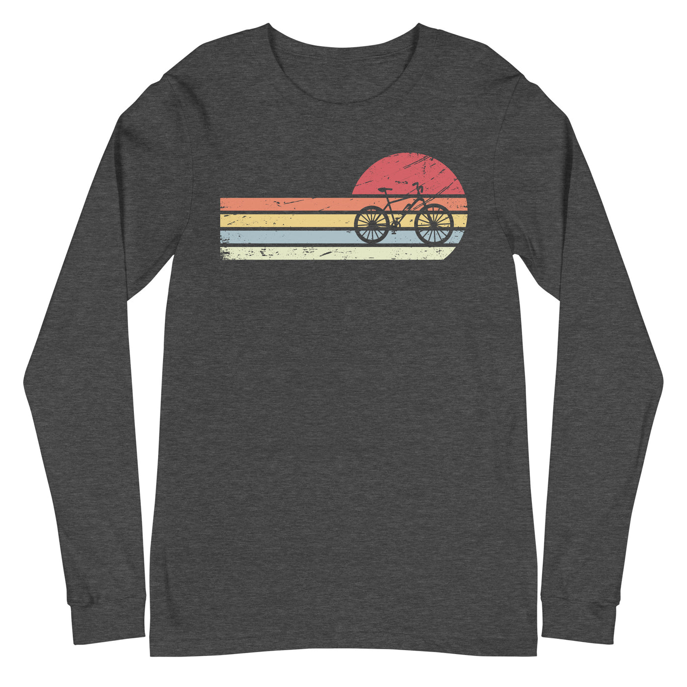 Sonne und Retro Linies - E-Bike - Longsleeve (Unisex) e-bike xxx yyy zzz Dark Grey Heather