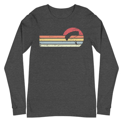 Sonne und Retro Linies - Paragleiten - Longsleeve (Unisex) berge xxx yyy zzz Dark Grey Heather