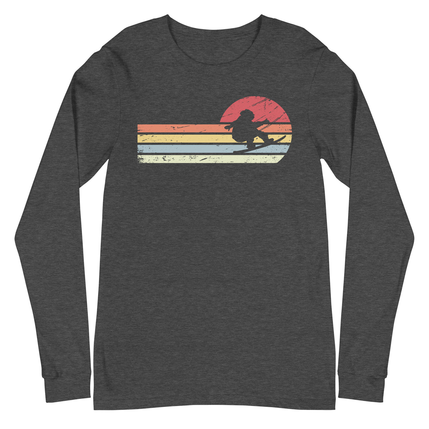 Sonne und Retro Linies - Snowboarding - Longsleeve (Unisex) snowboarden xxx yyy zzz Dark Grey Heather