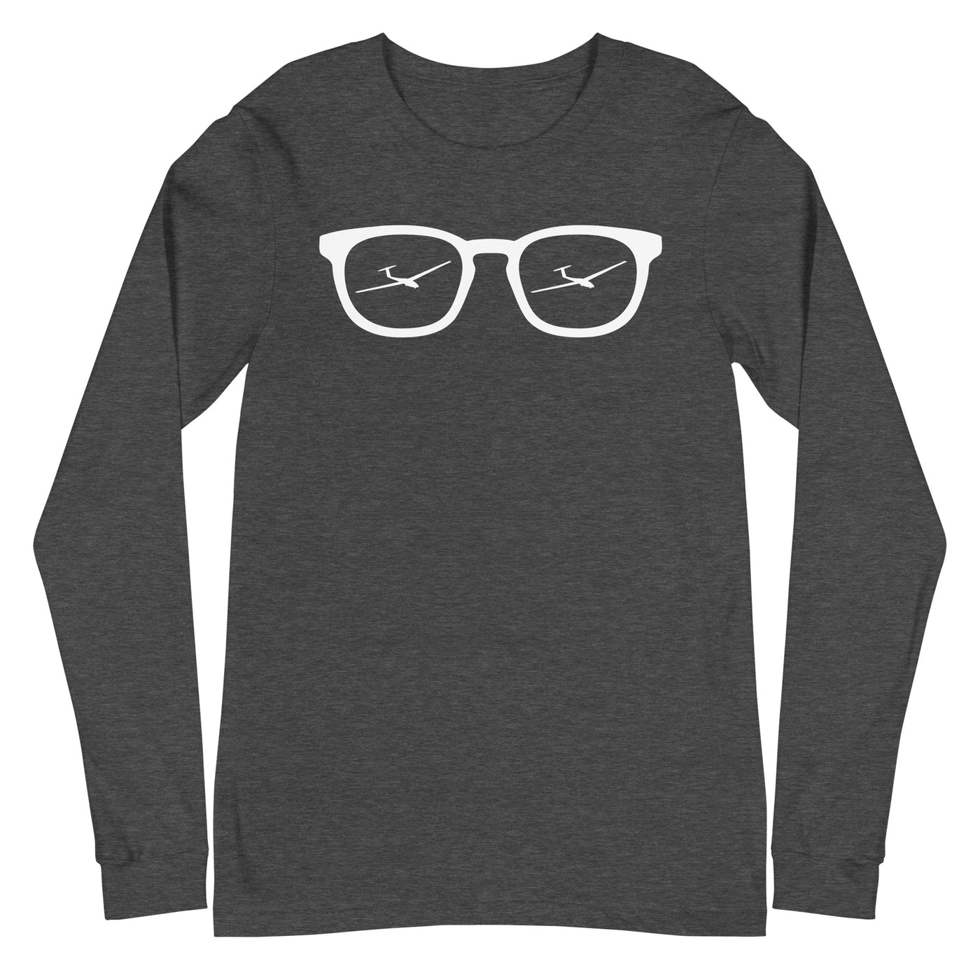 Sonnenbrille und Segelflugzeug - Longsleeve (Unisex) berge xxx yyy zzz Dark Grey Heather