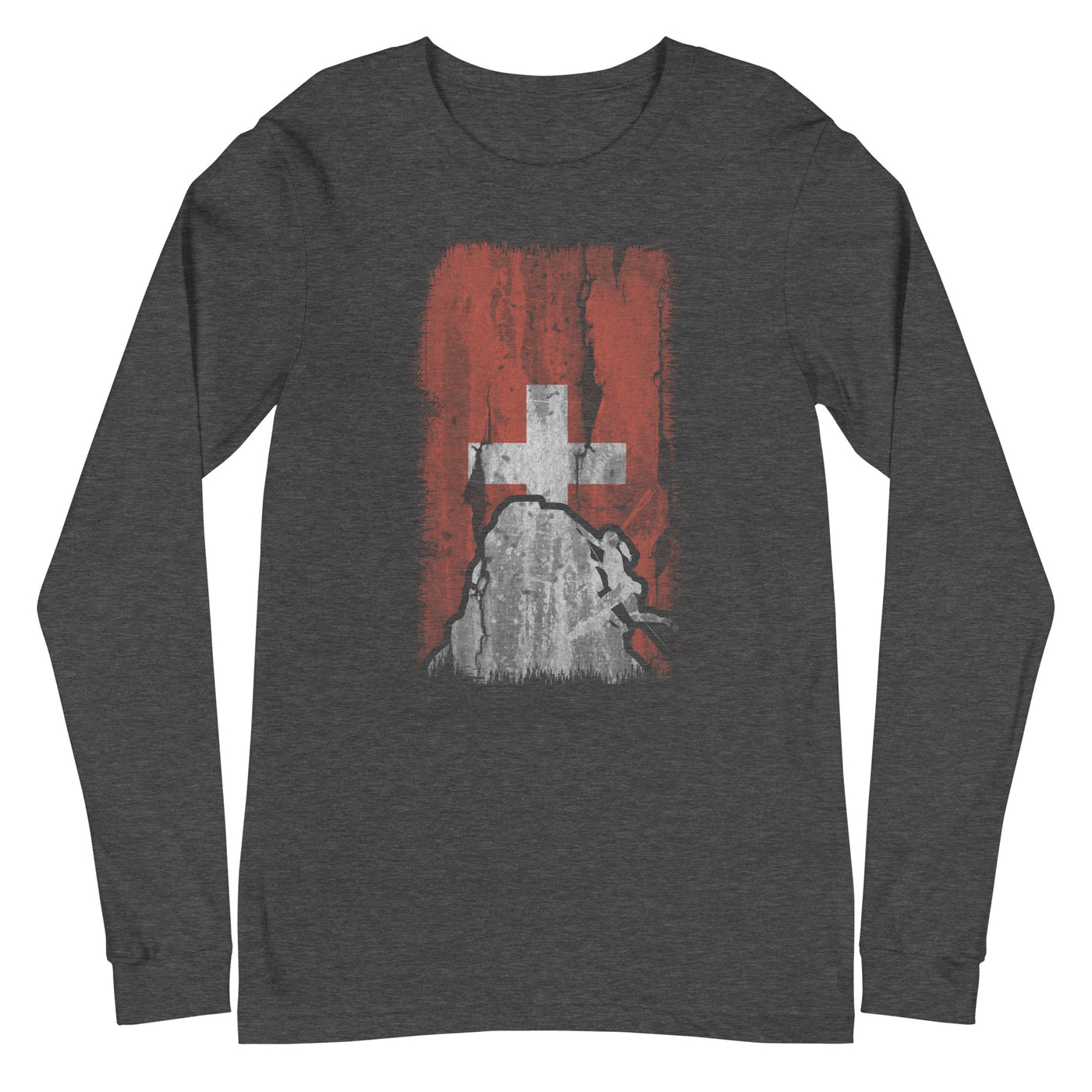 Schweizer Flagge 1 und Klettern - Longsleeve (Unisex) klettern xxx yyy zzz Dark Grey Heather