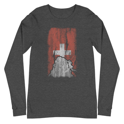 Schweizer Flagge 1 und Klettern - Longsleeve (Unisex) klettern xxx yyy zzz Dark Grey Heather