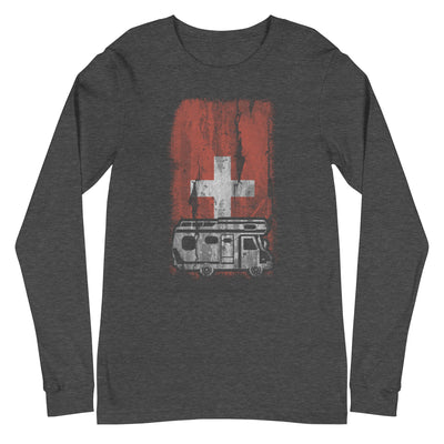 Schweizer Flagge und Camping - Longsleeve (Unisex) camping xxx yyy zzz Dark Grey Heather