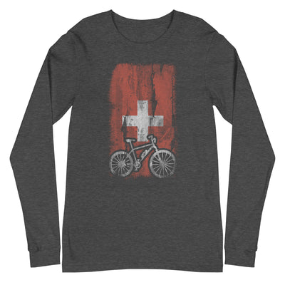 Schweizer Flagge und Ebike - Longsleeve (Unisex) e-bike xxx yyy zzz Dark Grey Heather