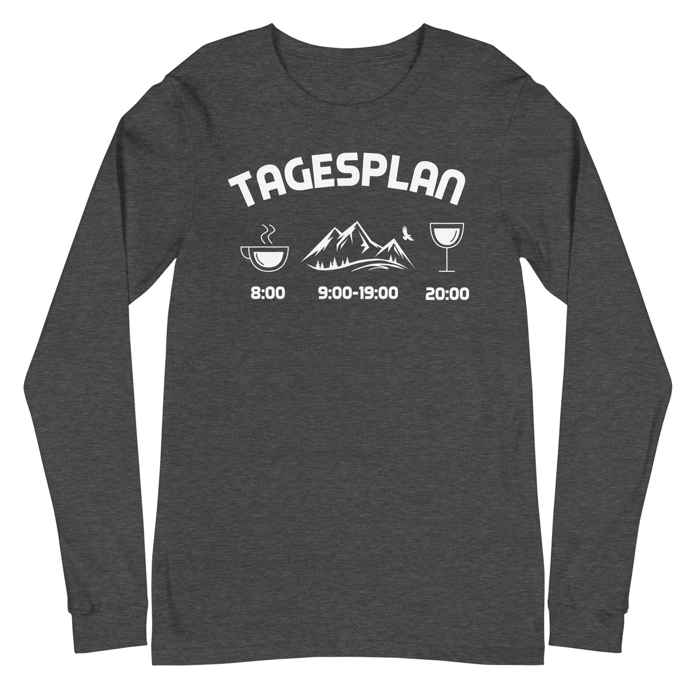 Tagesplan - - Longsleeve (Unisex) berge xxx yyy zzz Dark Grey Heather