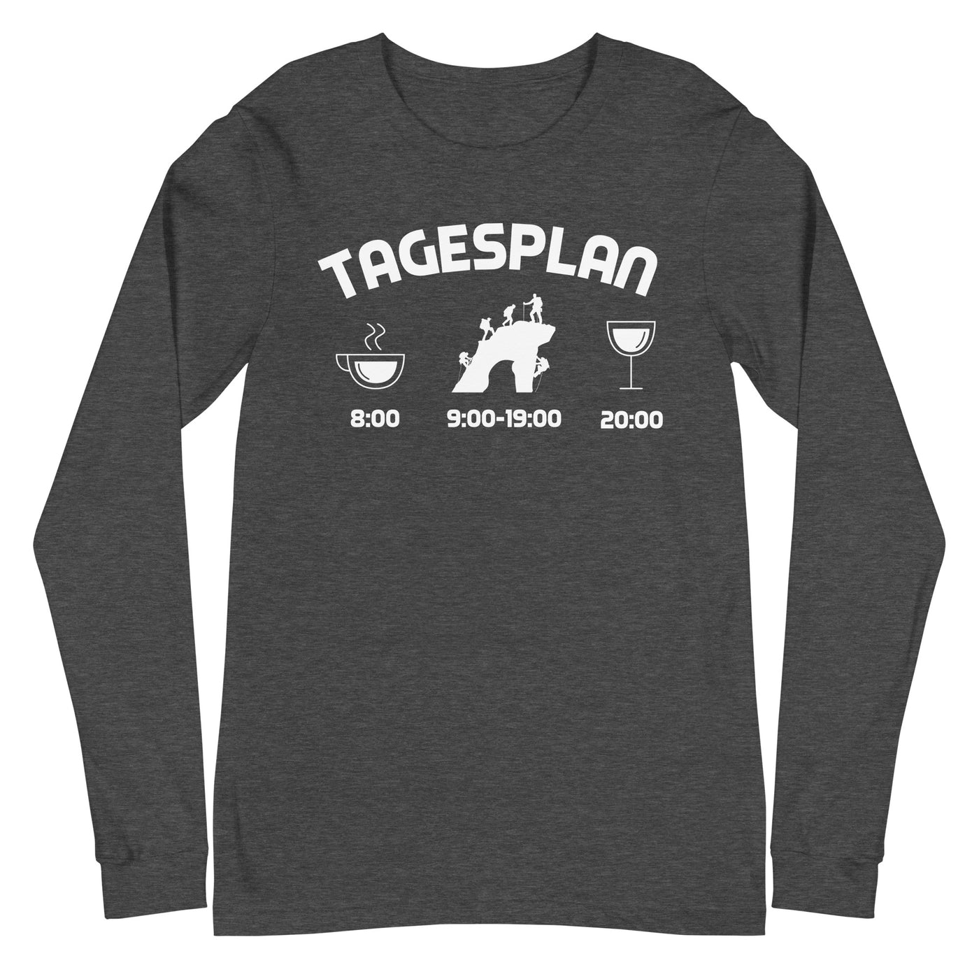 Tagesplan - (K) - Longsleeve (Unisex) klettern xxx yyy zzz Dark Grey Heather