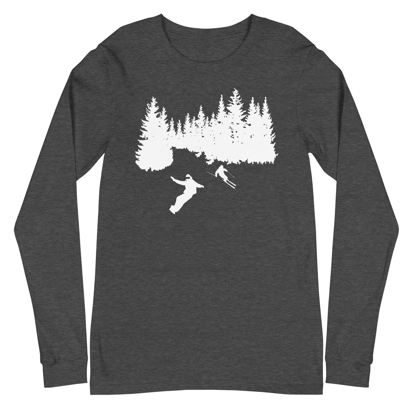 Bäume - Snowboarding - Skifahren - Longsleeve (Unisex) klettern ski xxx yyy zzz Dark Grey Heather