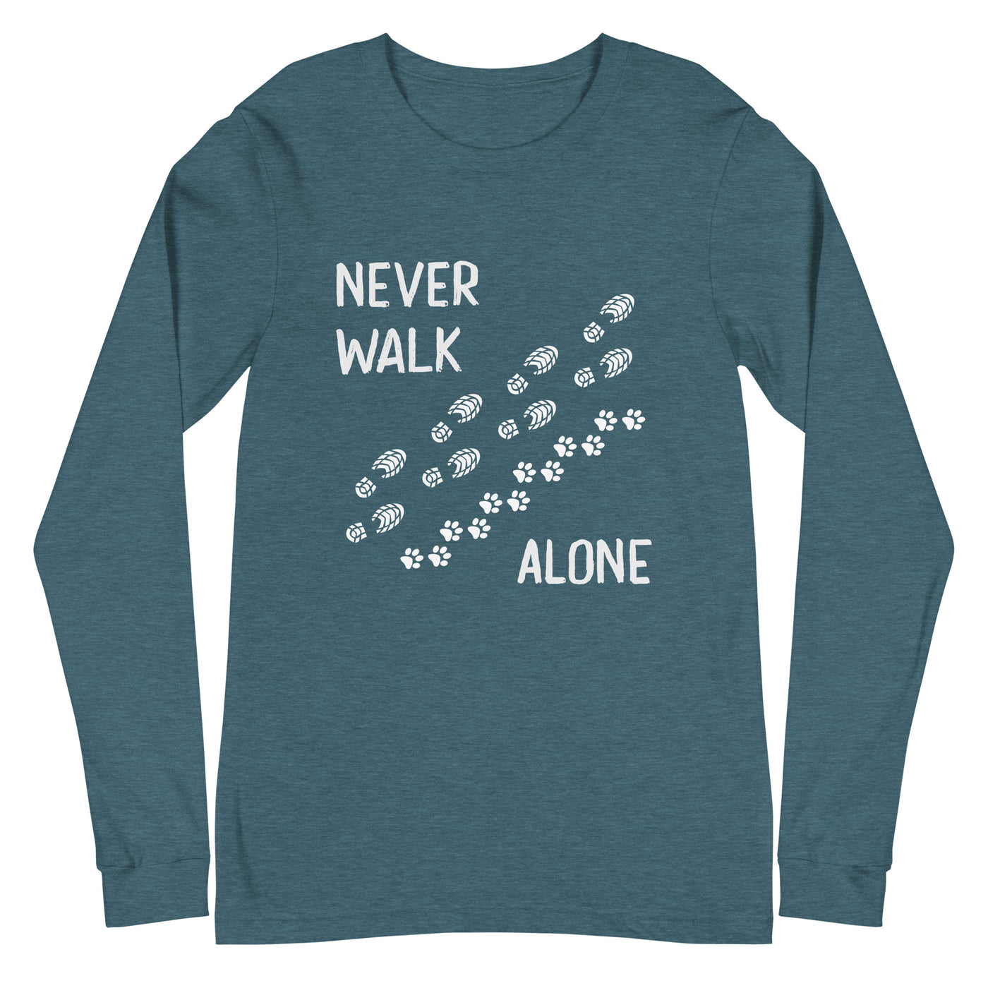 Never walk alone - Longsleeve (Unisex) wandern Heather Deep Teal