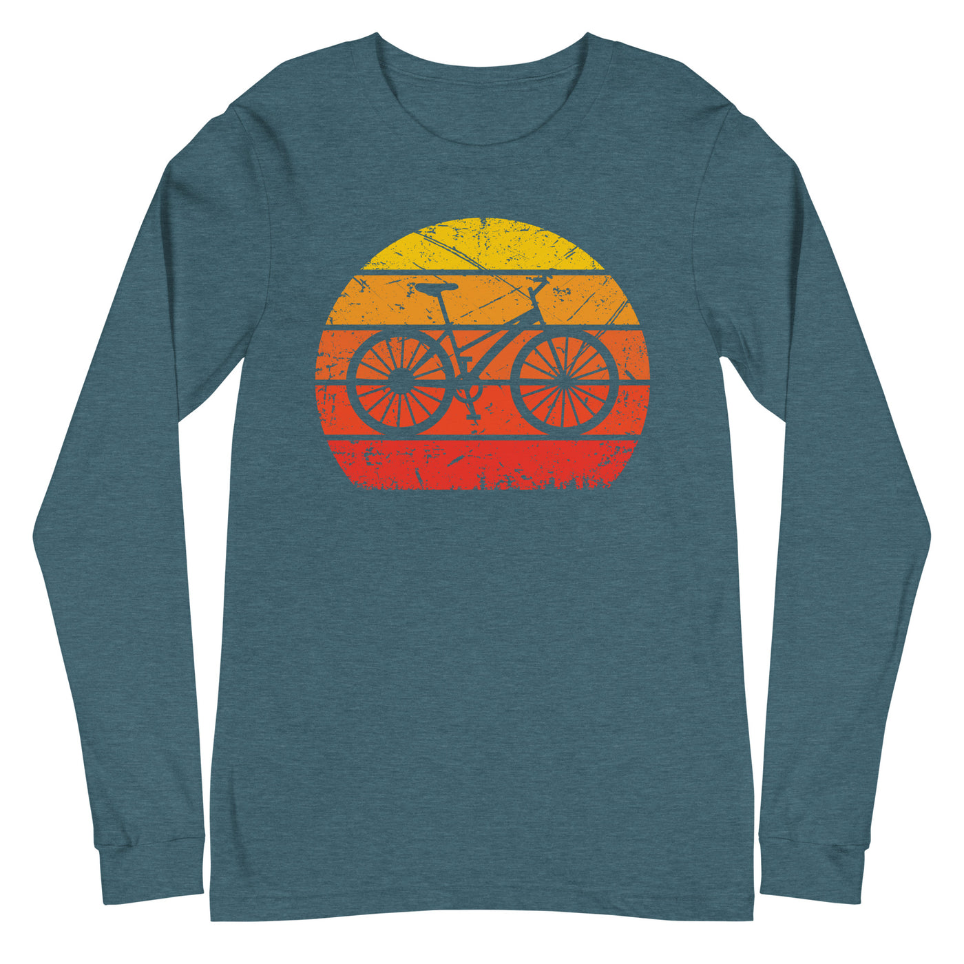 Vintage Sun and Cycling - Longsleeve (Unisex) fahrrad Heather Deep Teal