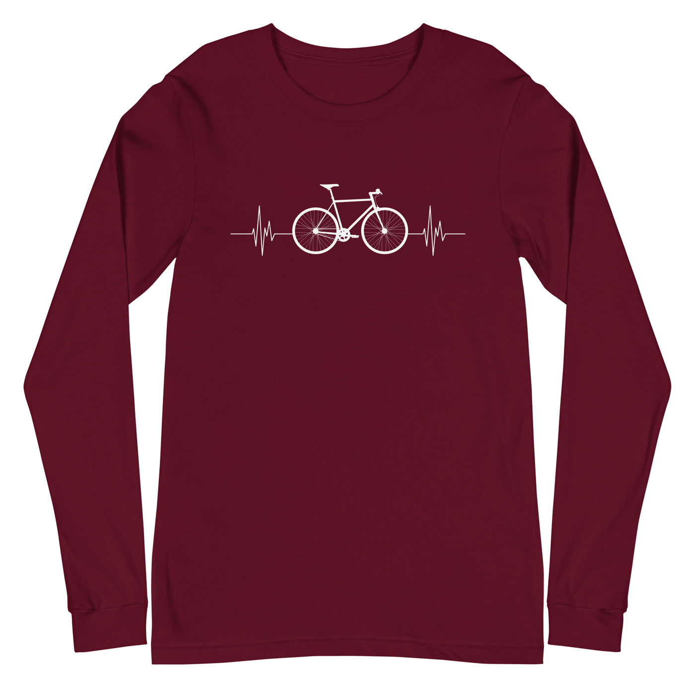 Fahrrad Herzschlag - Longsleeve (Unisex) fahrrad mountainbike Maroon