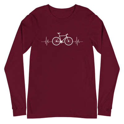 Fahrrad Herzschlag - Longsleeve (Unisex) fahrrad mountainbike Maroon