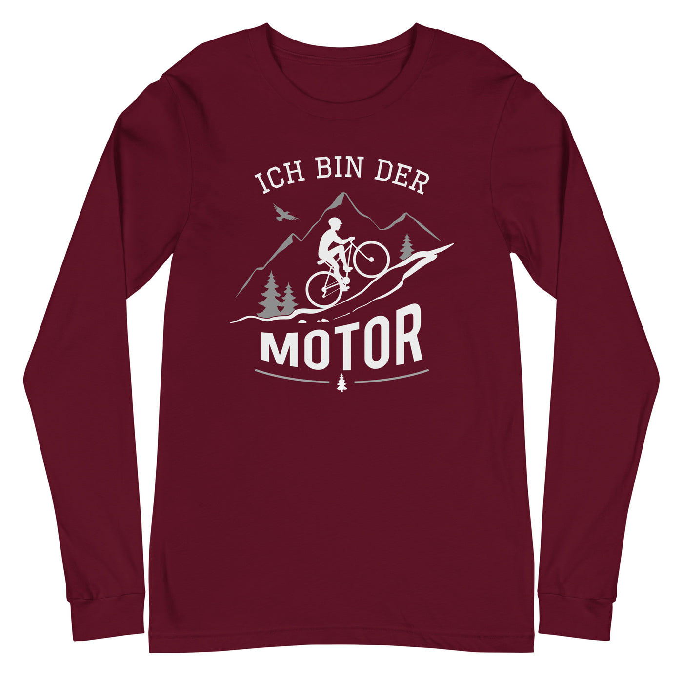Ich bin der Motor - Longsleeve (Unisex) mountainbike Maroon