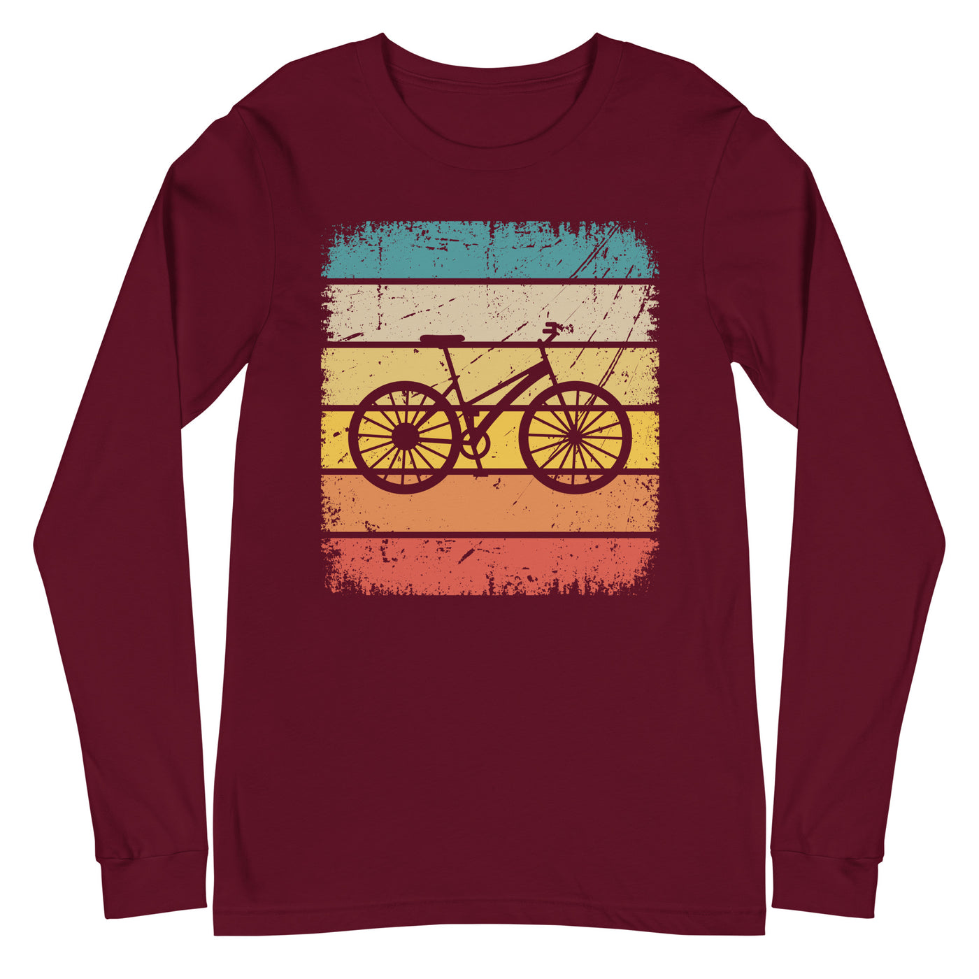 Vintage Square and Cycling - Longsleeve (Unisex) fahrrad Maroon