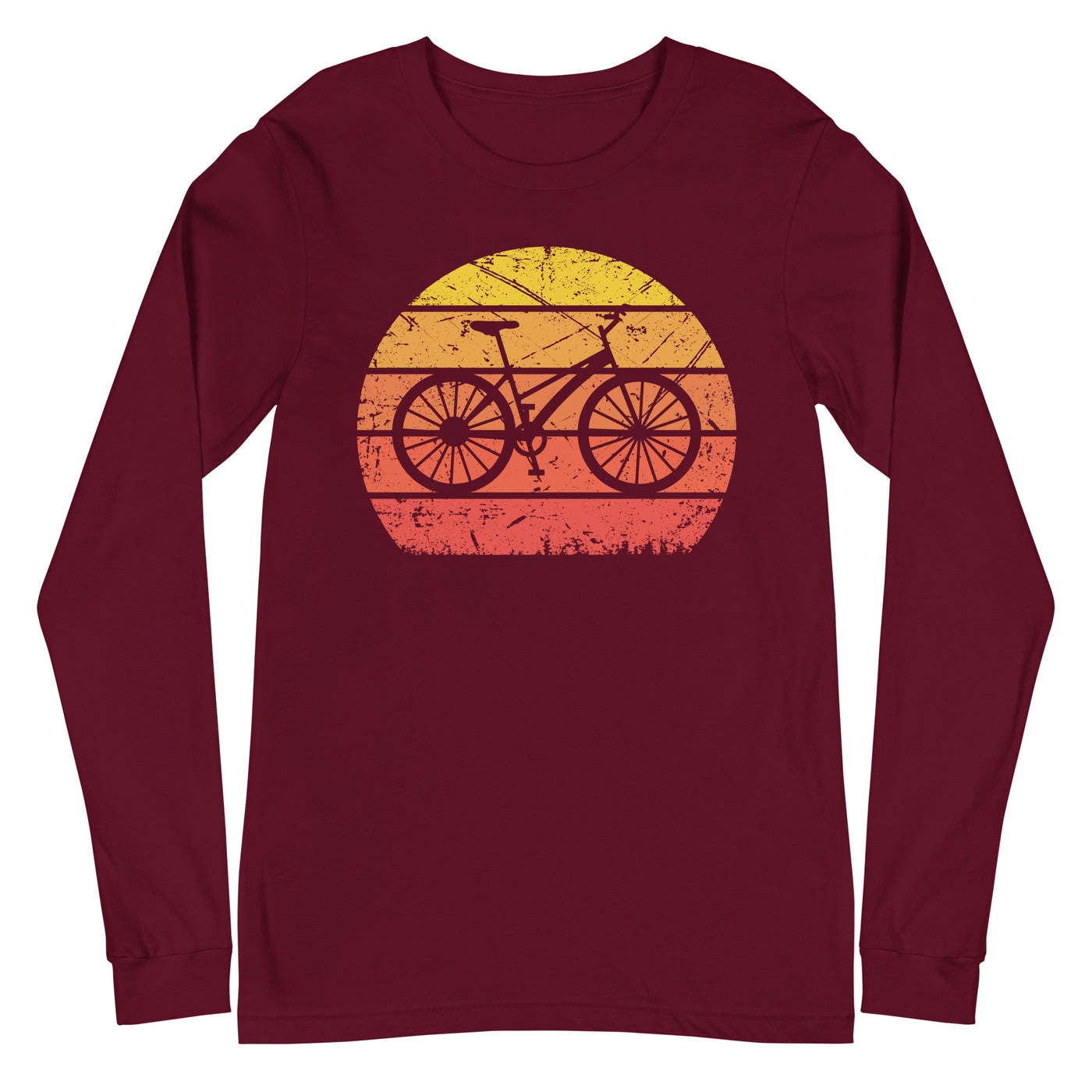 Vintage Sun and Cycling - Longsleeve (Unisex) fahrrad Maroon