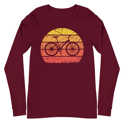 Vintage Sun and Cycling - Longsleeve (Unisex) fahrrad Maroon