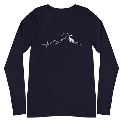 Steinbock_und_Berg_-_(B.W) - Longsleeve (Unisex) berge wandern xxx yyy zzz Navy