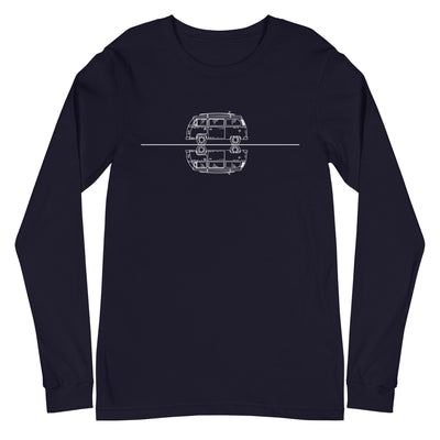 Gerade_Linie_-_Camping_Van_-_(C)_(2) - Longsleeve (Unisex) camping xxx yyy zzz Navy