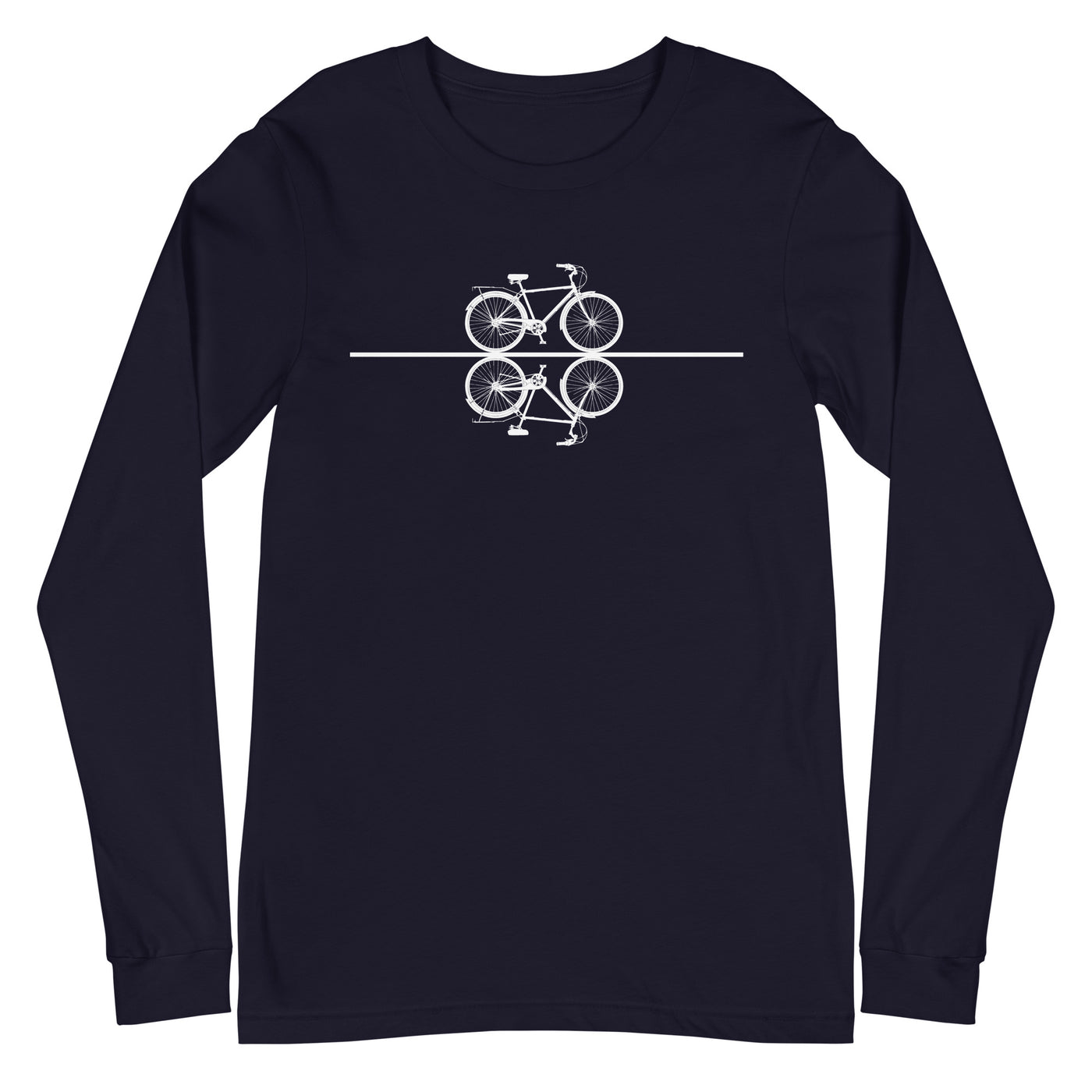 Gerade_Linie_-_Radfahren_-_(F) - Longsleeve (Unisex) fahrrad xxx yyy zzz Navy