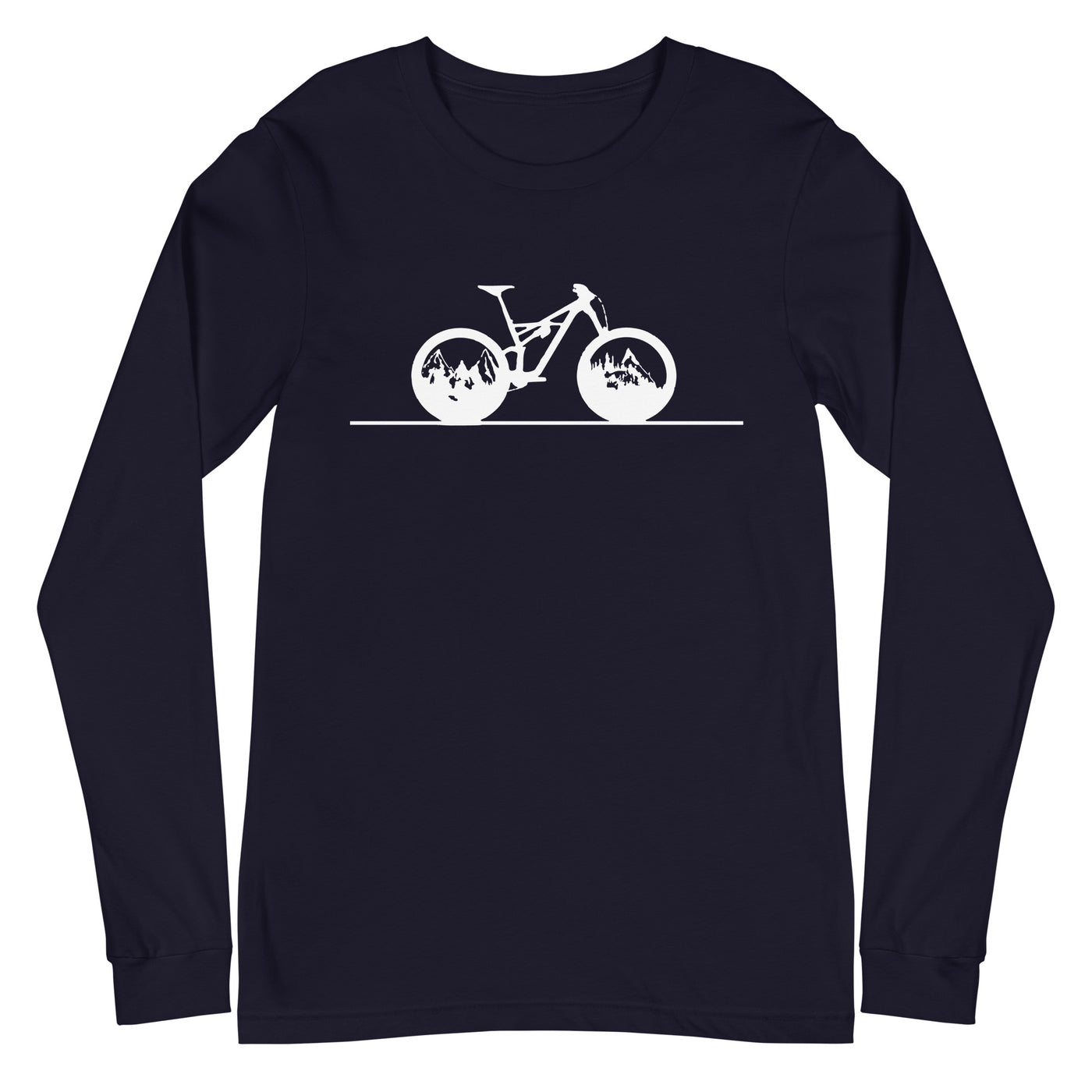 Gerade Linie - Berge - Radfahren - - Longsleeve (Unisex) fahrrad xxx yyy zzz Navy