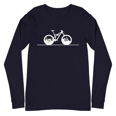 Gerade Linie - Berge - Radfahren - Longsleeve (Unisex) fahrrad xxx yyy zzz Navy