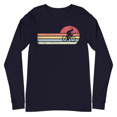 Sonne und Retro Linies - Man Radfahren - Longsleeve (Unisex) fahrrad xxx yyy zzz Navy