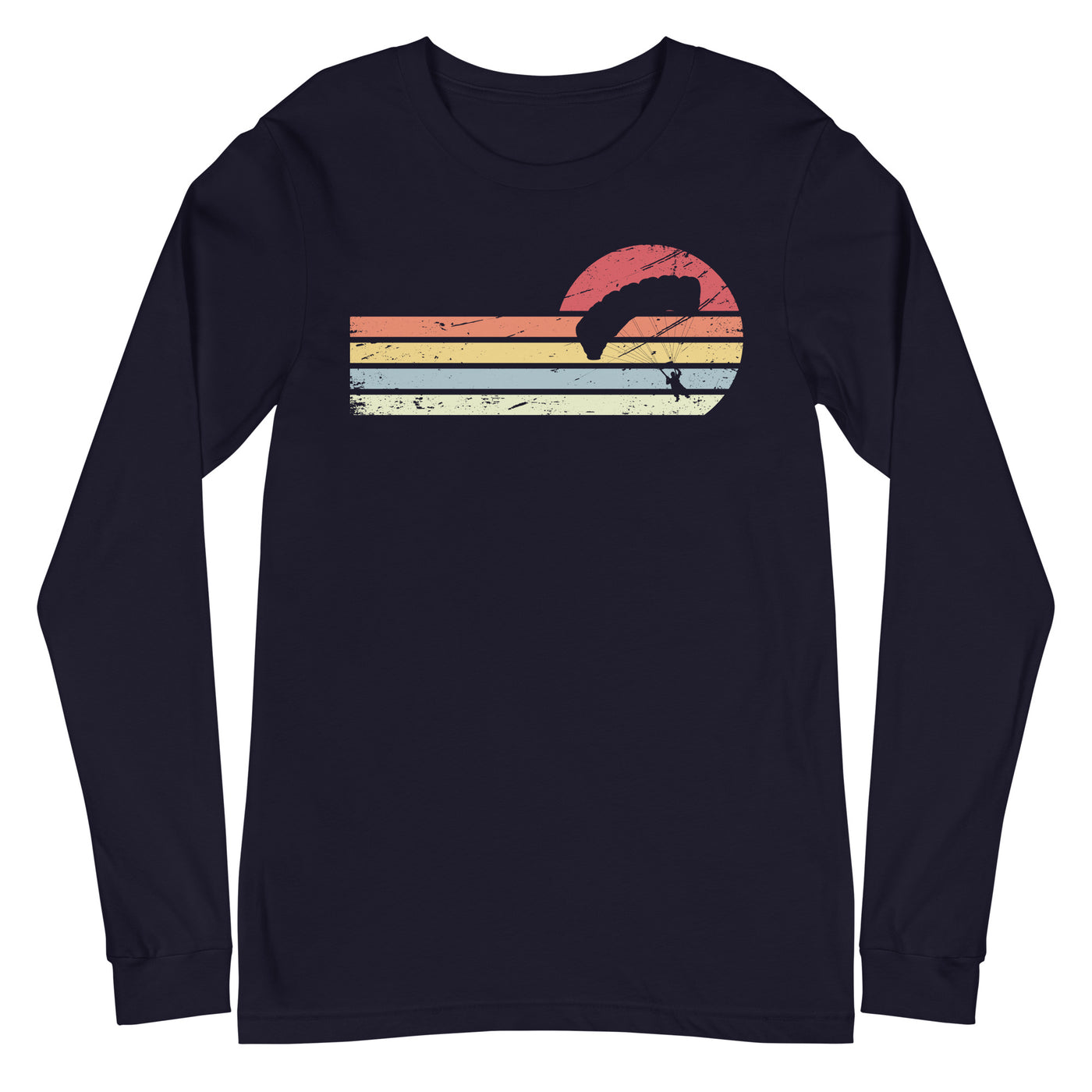 Sonne und Retro Linies - Paragleiten - Longsleeve (Unisex) berge xxx yyy zzz Navy