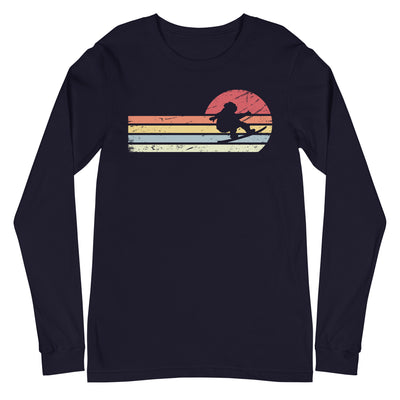 Sonne und Retro Linies - Snowboarding - Longsleeve (Unisex) snowboarden xxx yyy zzz Navy