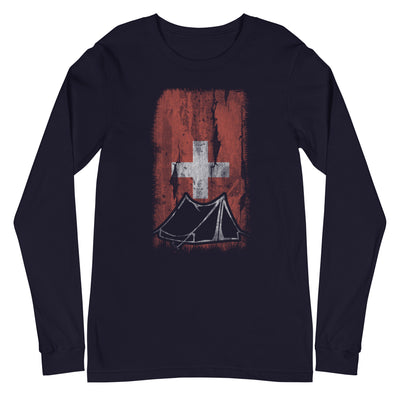 Schweizer Flagge 1 und Camping - Longsleeve (Unisex) camping xxx yyy zzz Navy