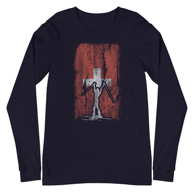 Schweizer Flagge 1 und Skifahren - Longsleeve (Unisex) klettern ski xxx yyy zzz Navy