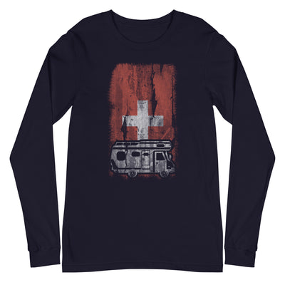 Schweizer Flagge und Camping - Longsleeve (Unisex) camping xxx yyy zzz Navy