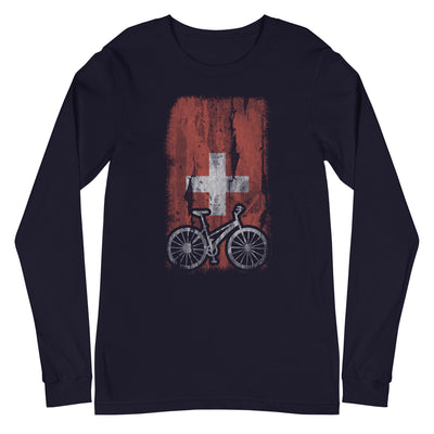 Schweizer Flagge und Radfahren - Longsleeve (Unisex) fahrrad xxx yyy zzz Navy