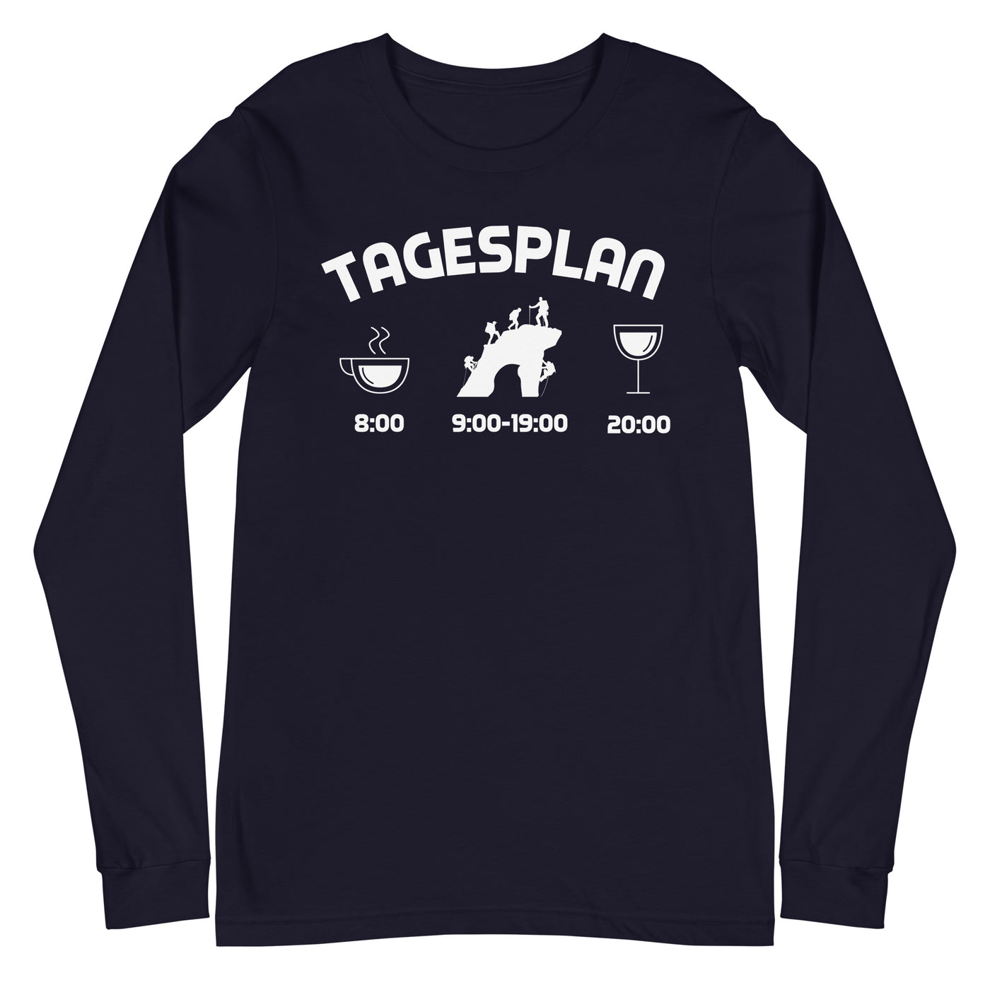 Tagesplan - (K) - Longsleeve (Unisex) klettern xxx yyy zzz Navy