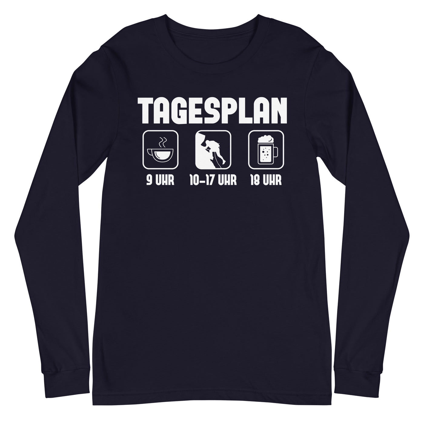 Tagesplan - (K) - Longsleeve (Unisex) klettern xxx yyy zzz Navy