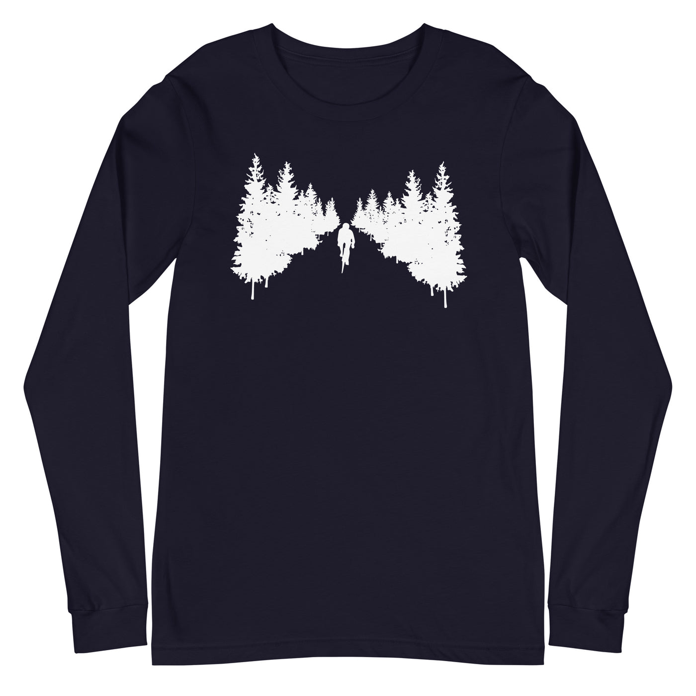 Bäume - Radfahren - (F) (6) - Unisex Long Sleeve Tee | Bella + Canvas 3501 xxx yyy zzz Navy